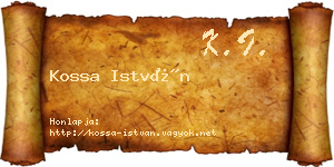 Kossa István névjegykártya