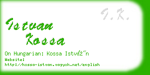istvan kossa business card